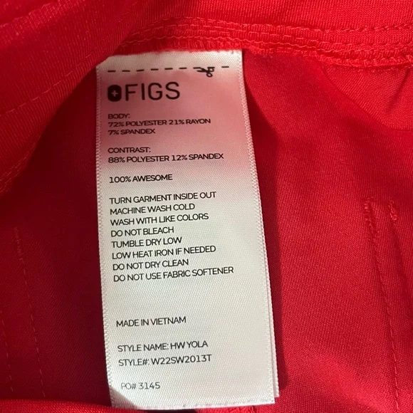 FIGS Red Scrub Set Catarina Top and Straight Leg Pants XL/XL Tall Womens - Picture 15 of 15